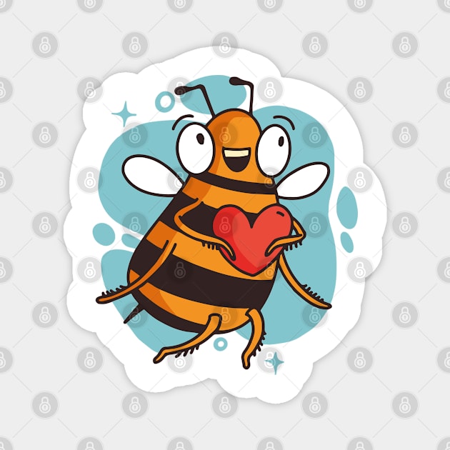 Cute Wholesome Bee Magnet by monkeywizzzard