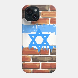 Israeli Flag on Bricks Painting Phone Case