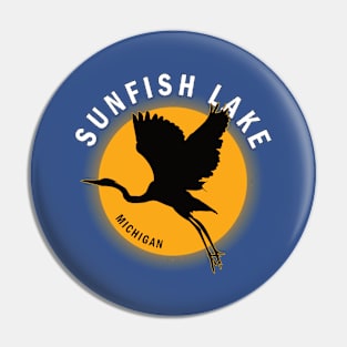 Sunfish Lake in Michigan Heron Sunrise Pin