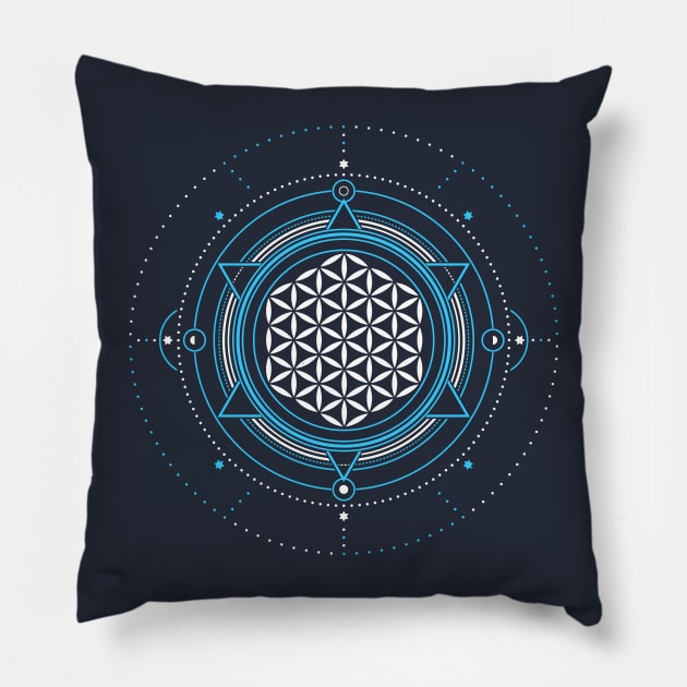 Flower of life Pillow by Vilmos Varga