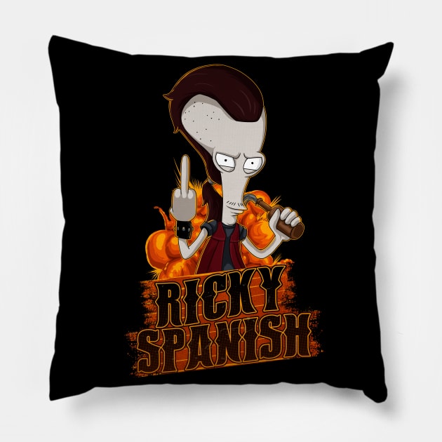 Ricky Spanish! Pillow by d.legoshin.art