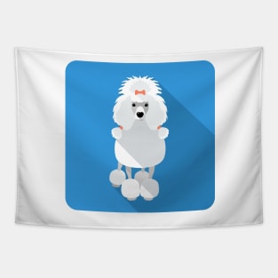 Poodle icon flat design Tapestry