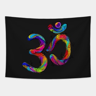 OM: Colorful Holi Tapestry