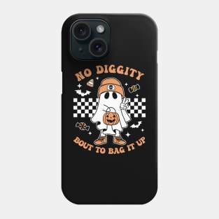 Retro Halloween Kids No Diggity Bout To Bag It Up Ghost Phone Case