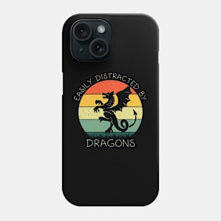 Easily Distracted By Dragon Shirt Funny Dragon Lover Kids Girls Phone Case