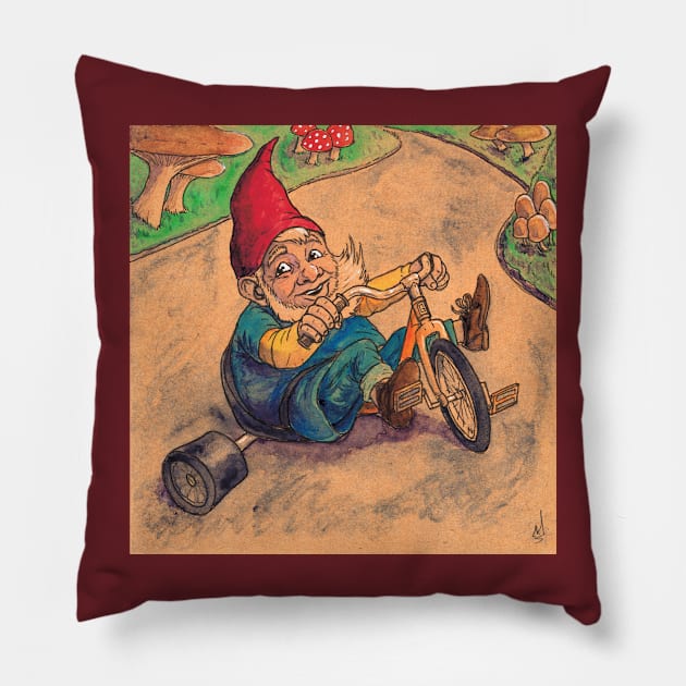 Drift Trike Gnome Pillow by mikeskki