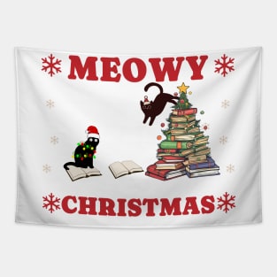 Moewy Christmas Bookworm Christmas Tree books Tapestry