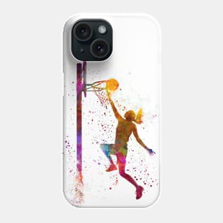 Watercolor basketball player Phone Case