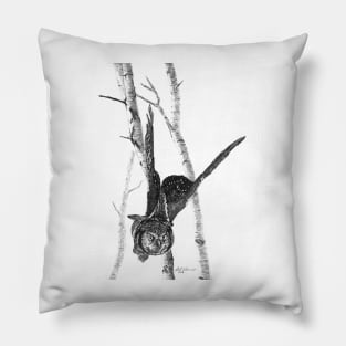 Owl In Flight Pillow