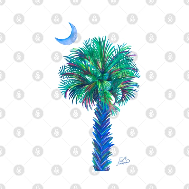 Palm Tree at Night outline by janmarvin