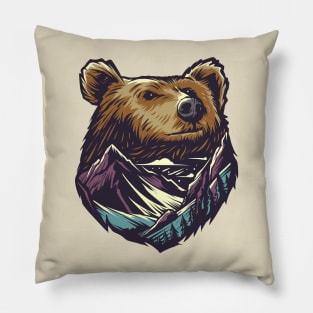 bear mountain illustration Pillow