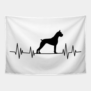 Boxer Heartbeat dog Heartbeat Boxer Silhouette Tapestry