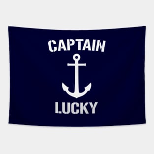 Nautical Captain Lucky Personalized Boat Anchor Tapestry