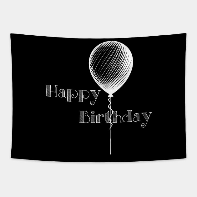 Happy Birthday (Classic) with White Lettering Tapestry by VelvetRoom