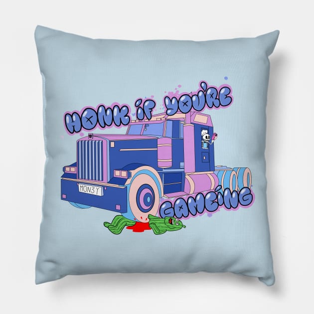 Honk if you're gaming Pillow by ImSomethingElse