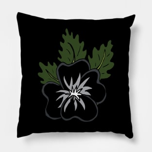 Single wild pansy cartoon flower illustration Pillow