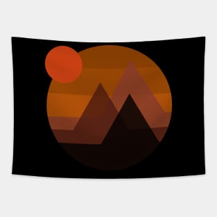 Sunset Over The Mountains Tapestry