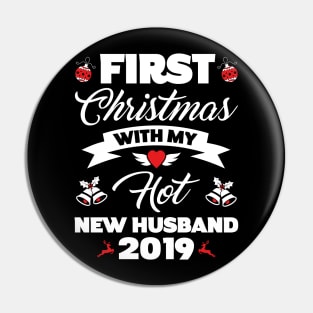 2019 Couple Gift First Christmas With My Hot New Husband Pin