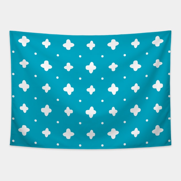 White crosses stitches over blue Tapestry by marufemia