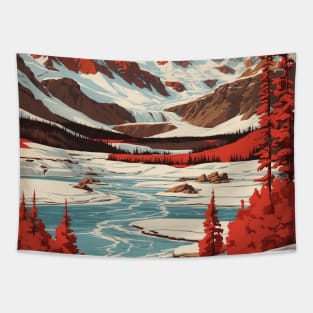 Jasper National Park Canada Vintage Poster Tourism Tapestry