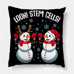 Snowman - Look! Stem Cells! Funny Science Xmas Pillow