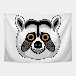 Cute raccoon face classic cartoon Tapestry