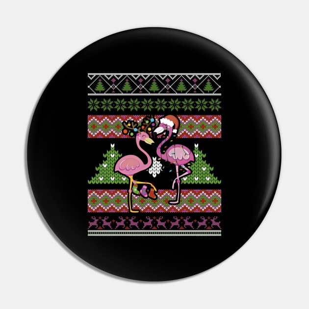 Merry Christmas Hat Santa Flamingo Light Snow Xmas Pajamas Pin by Happy Shirt