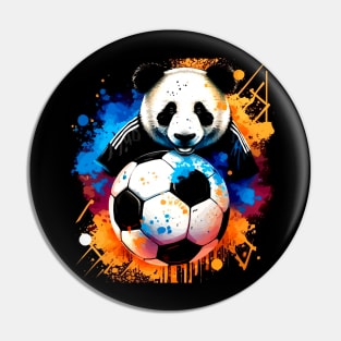 Panda Soccer Player - Soccer Futball Football - Graphiti Art Graphic Paint Pin