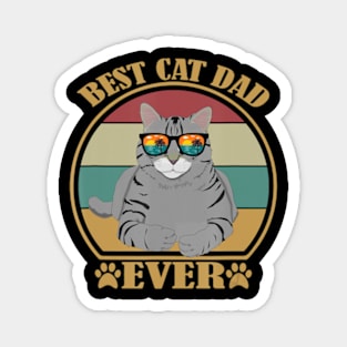 Best Cat Dad Ever Cat Daddy Father Vintage E7 Magnet