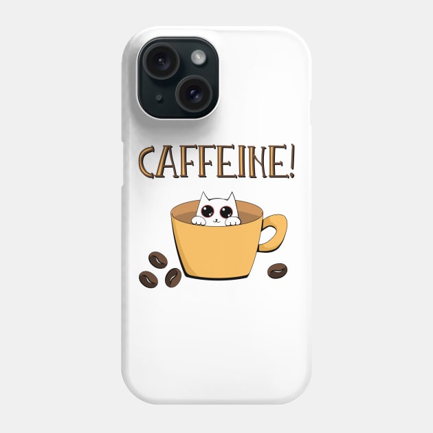 Caffeine addict cat Phone Case by Simmerika