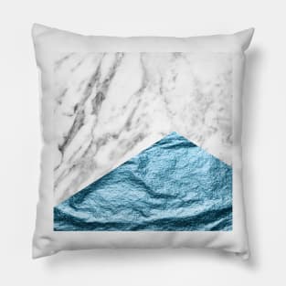 Teal marble Pillow