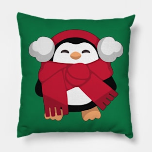 PENGUIN CHRISTMAS SCARF Pillow