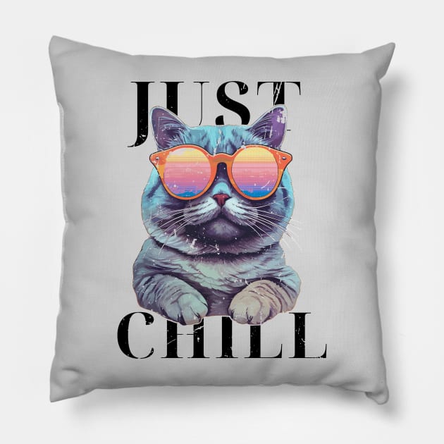 Just Chill Cool Cat Pillow by DesignArchitect