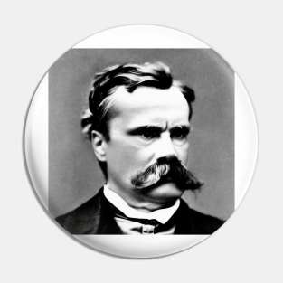 Friedrich Nietzsche Black and White Pin