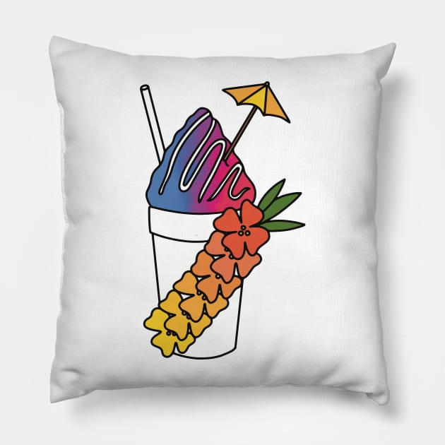 Snow Cone with Umbrella Pillow by murialbezanson