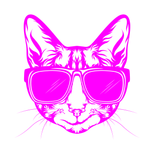 Purrfect pink cat with sunglasses T-Shirt