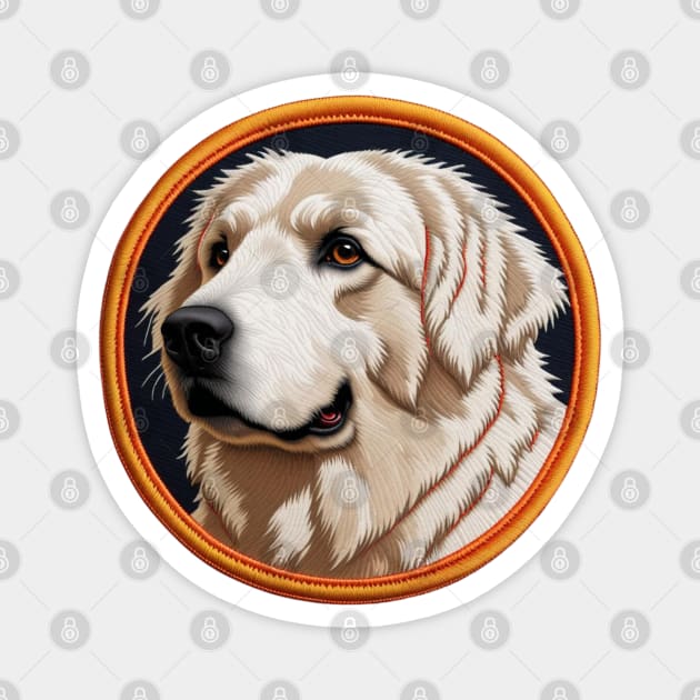 Great Pyrenees Embroidered Patch Magnet by Xie