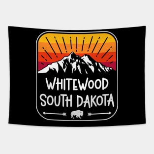 Whitewood South Dakota Vintage Mountain Sunset Tapestry