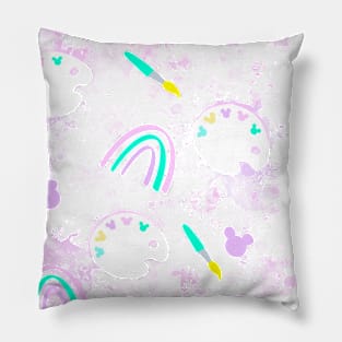 Pastel Rainbow Painter Mouse Pillow