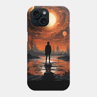 Melancholic Moonlight: Contemplating Cosmic Meltdown Phone Case