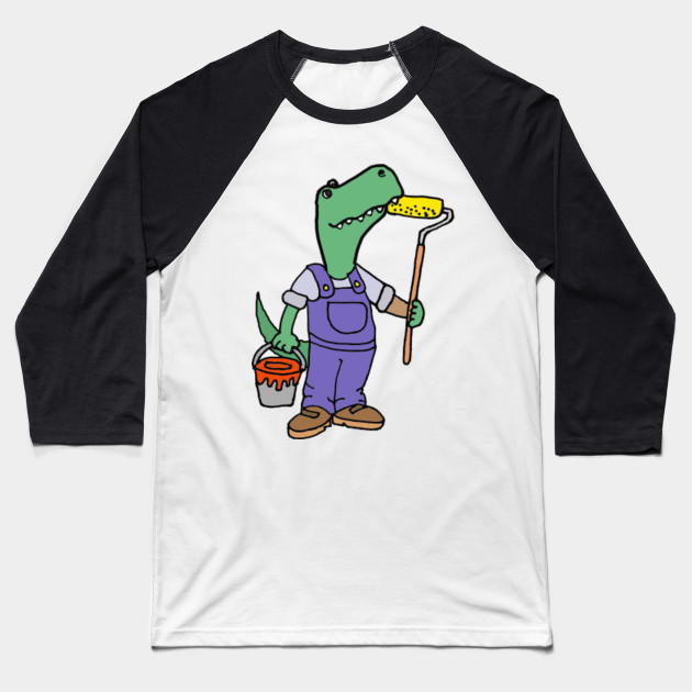 Cute Green T Rex Dinosaur House Painter Painter Baseball T