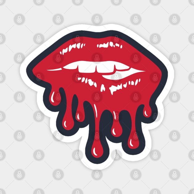 Bleeding Lips Magnet by OgogoPrintStudio