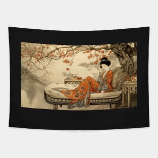 Classic Japanese Style Geisha Artwork Tapestry