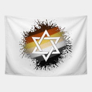 Paint Splatter Gay Bear Pride Star of David Symbol Tapestry