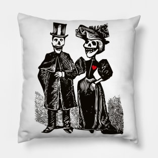 Calavera Couple | Day of the Dead | Dia de los Muertos | Skulls and Skeletons | Vintage Skeletons | Pillow