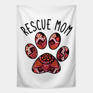 Rescue Mom Mandala Pawprint Tapestry