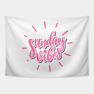 Sunday Vibes Pink Typography - Cool Tapestry