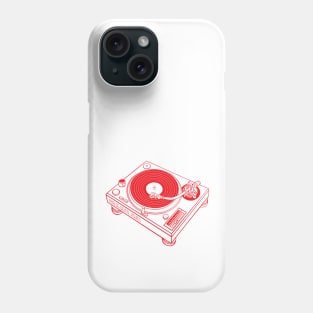 Turntable (Red Lines) Analog / Music Phone Case