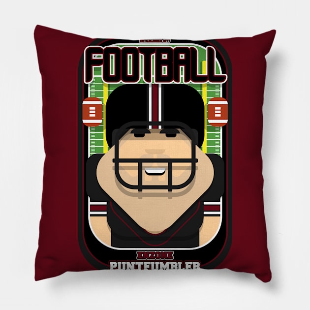 American Football Black and Maroon - Enzone Puntfumbler - Victor version Pillow by Boxedspapercrafts