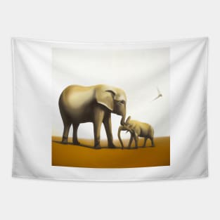 Elephant with baby Tapestry